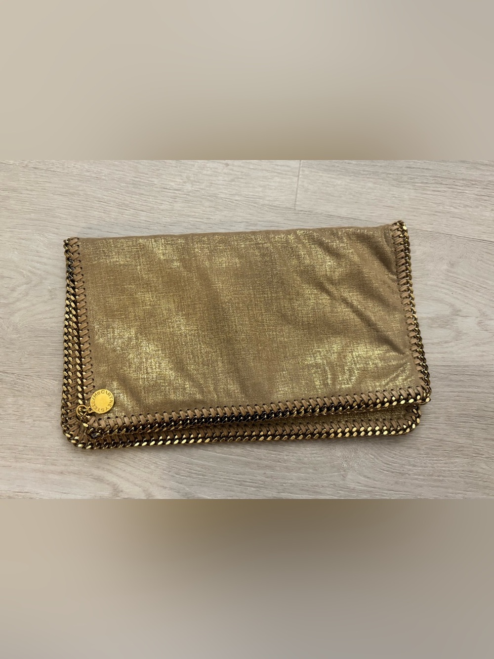 obo stella mccartney Metallic Gold Women's Foldover Clutch